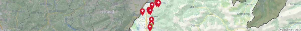 Kartenansicht für Apotheken-Notdienste in der Nähe von Fraxern (Feldkirch, Vorarlberg)